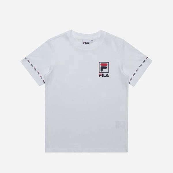 Camisetas Fila Rapaz Branco - Fila Tapey Tape S/S Portugal Lojas,VJUR-36974